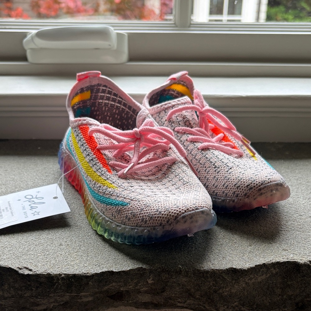 Lola + The Boys Pink Rainbow Sneakers